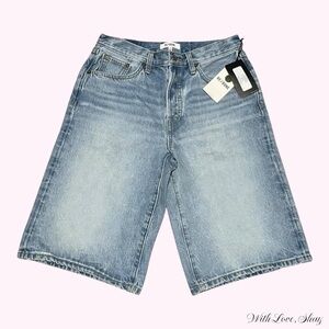 NWT RE/Done medium wash low rise baggy skater denim shorts